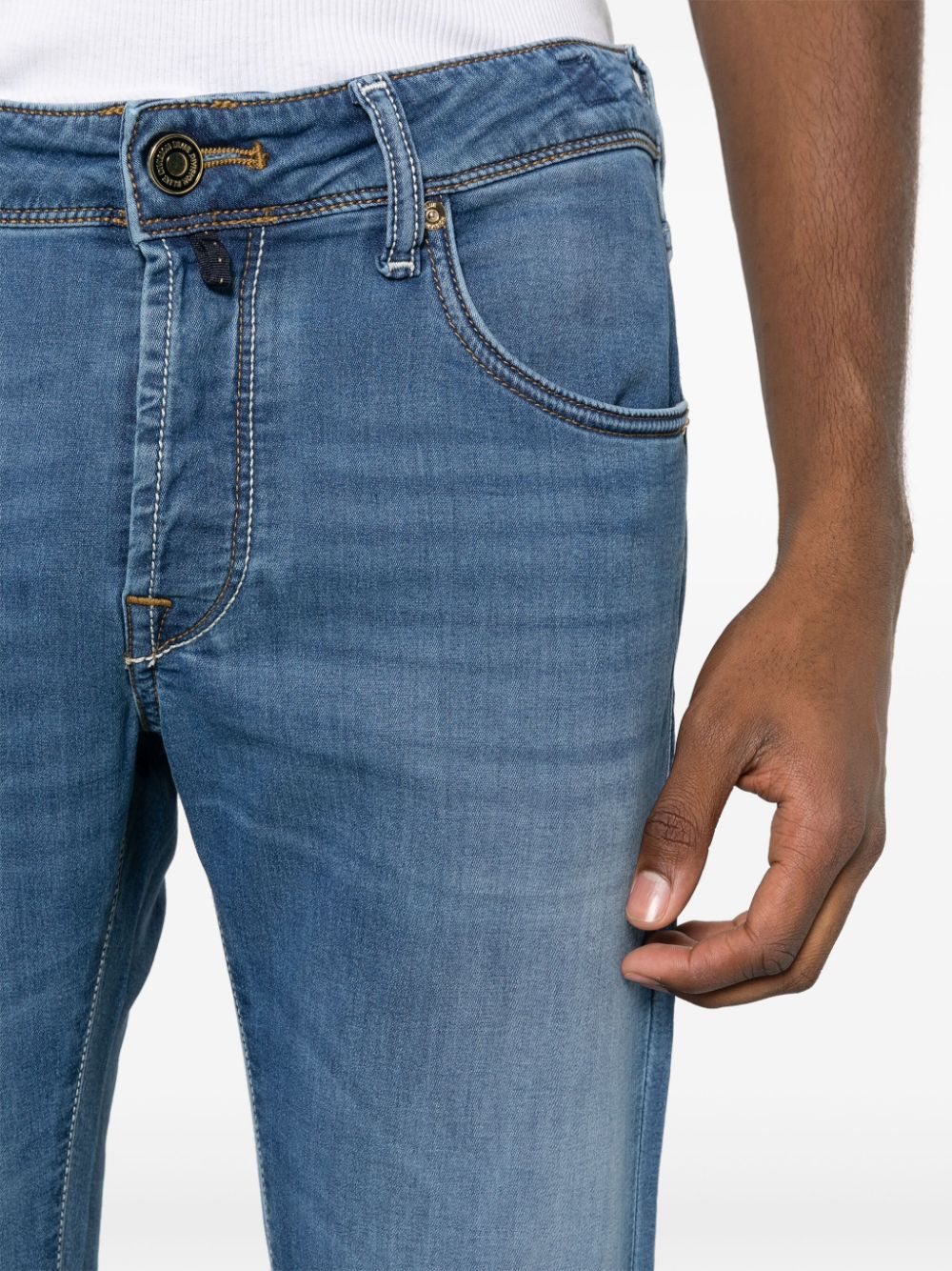 Shop Incotex Mid-rise Slim-fit Jeans In Blue