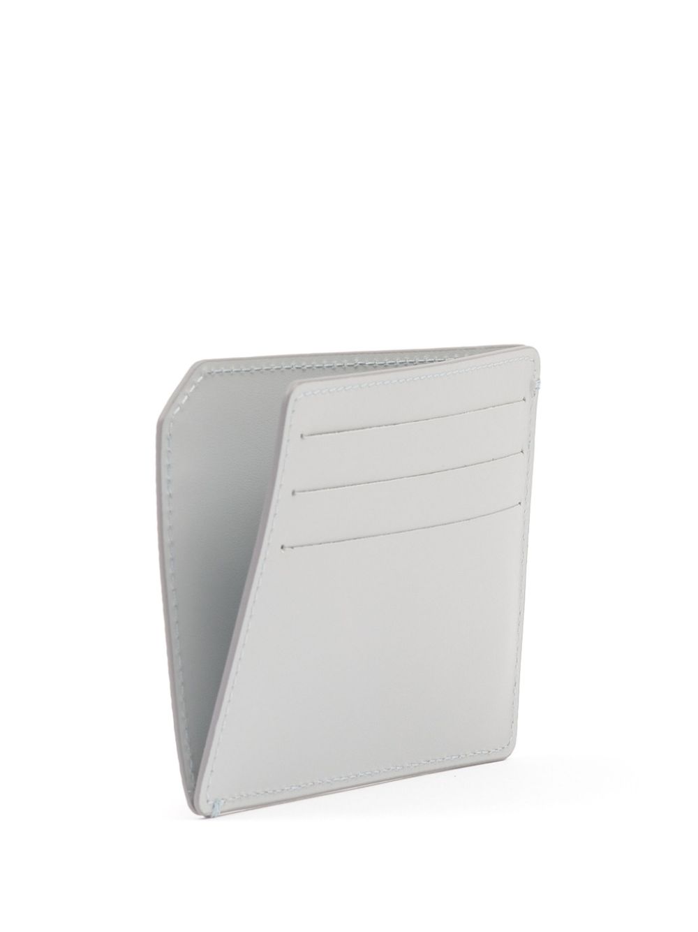 Shop Maison Margiela Four-stitch Leather Cardholder In Grey