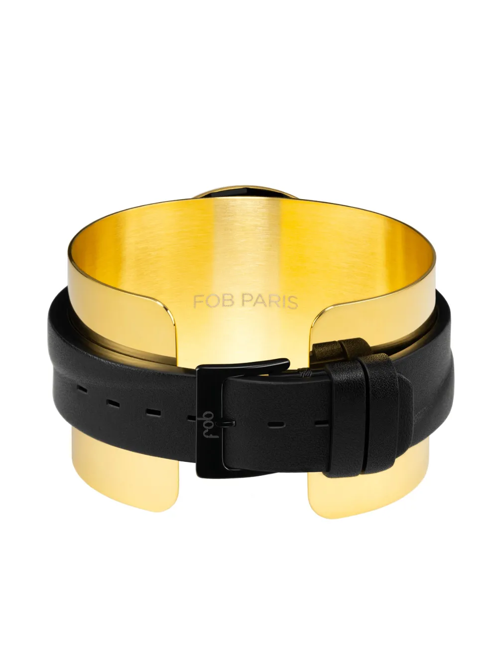 Shop Fob Paris R360 Gold Cuff 36mm In Black