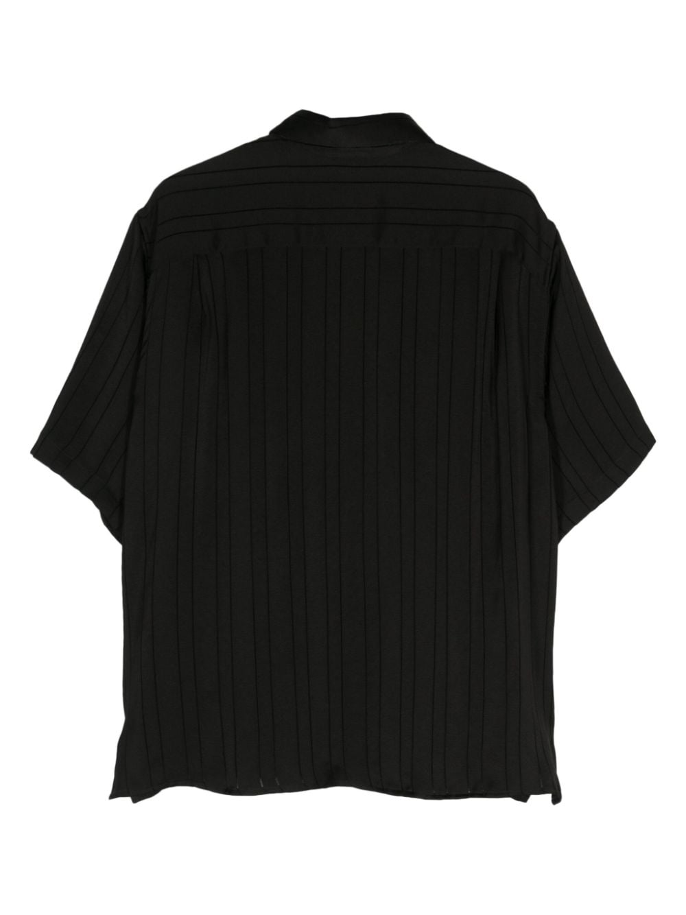 Shop 4sdesigns Striped Logo-plaque Shirt In Black