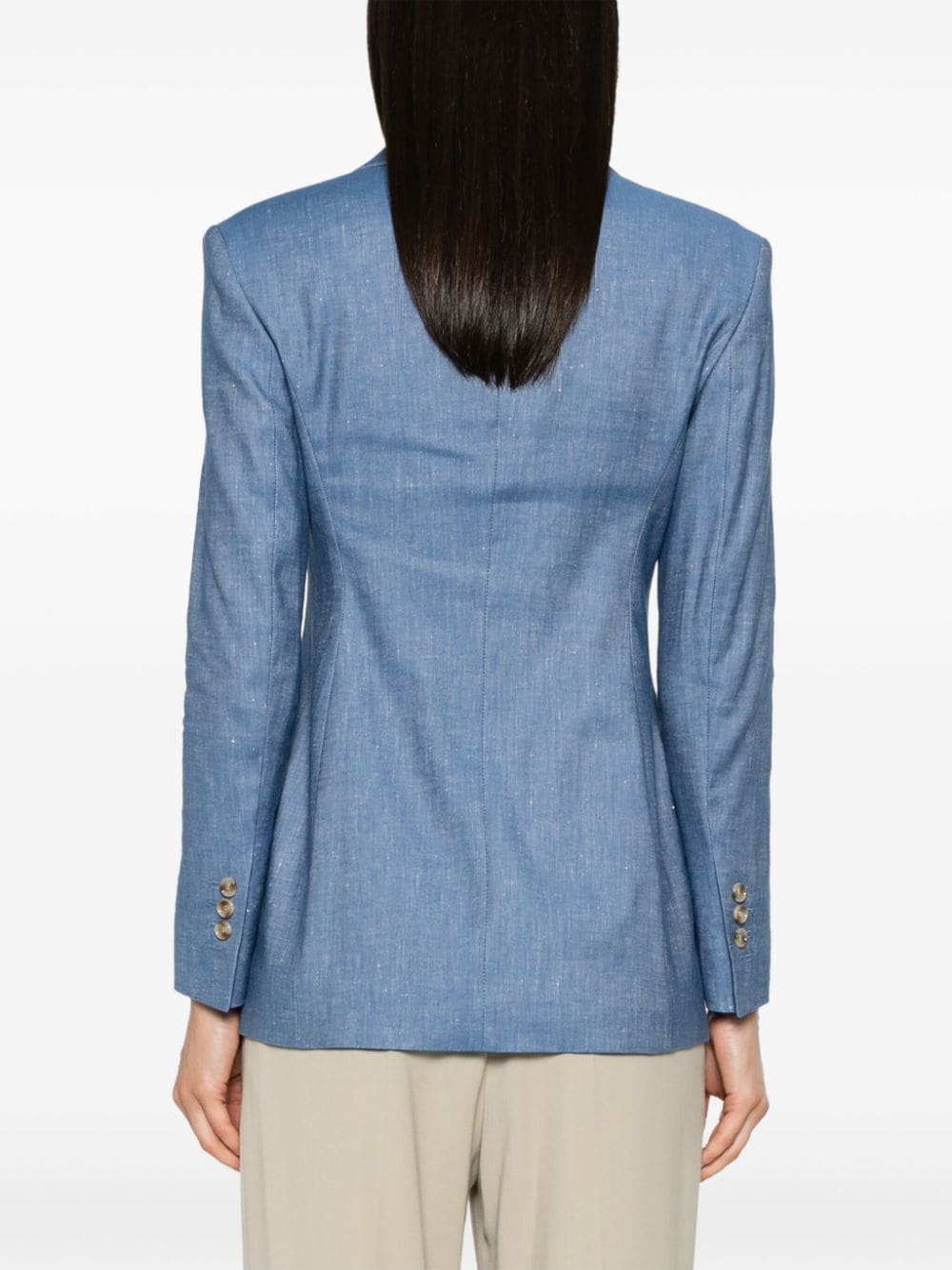 Shop Hugo Boss Single-breasted Twill Blazer In Blue