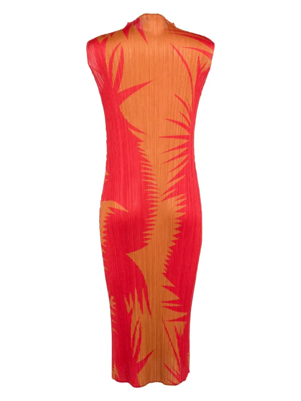 Pleats Please Issey Miyake Piquant Pleated Midi Dress | Red | FARFETCH