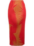 Pleats Please Issey Miyake Plissé midi-skirt - Red