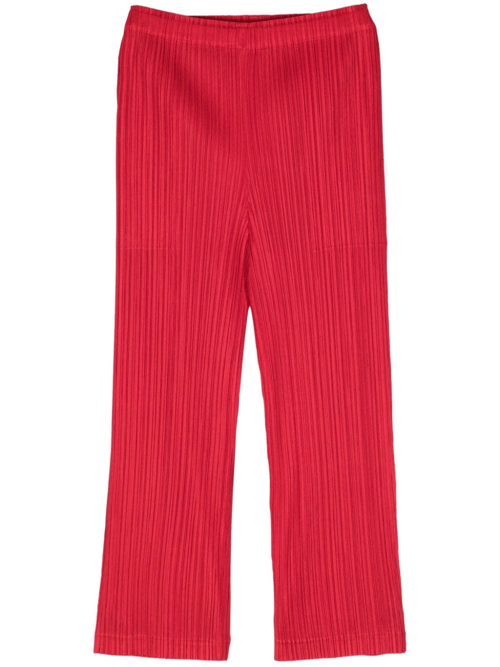 Shop Issey Miyake Thicker Pleated Straight-leg Trousers In Red