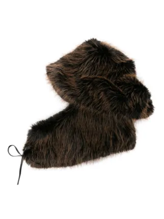 Lanvin Brown Fur Hat Lanvin X Future Brown Faux-Fur Hat Lanvin main image 4