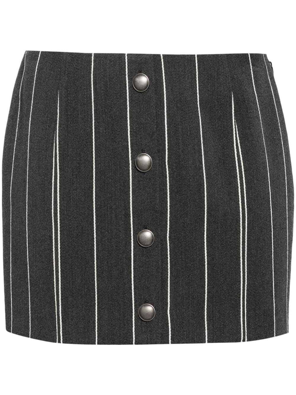 Alessandra Rich Pinstriped Low-rise Mini Skirt In Grey