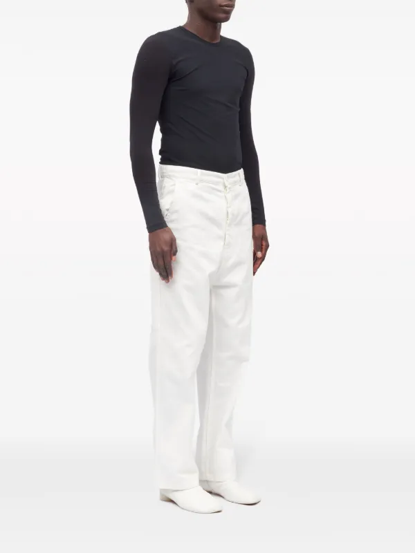 MM6 Maison Margiela ミッドライズ ストレートパンツ | ホワイト