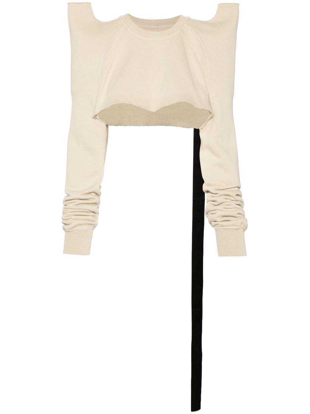 Rick Owens DRKSHDW structured-shoulders cropped sweatshirt - Neutrals