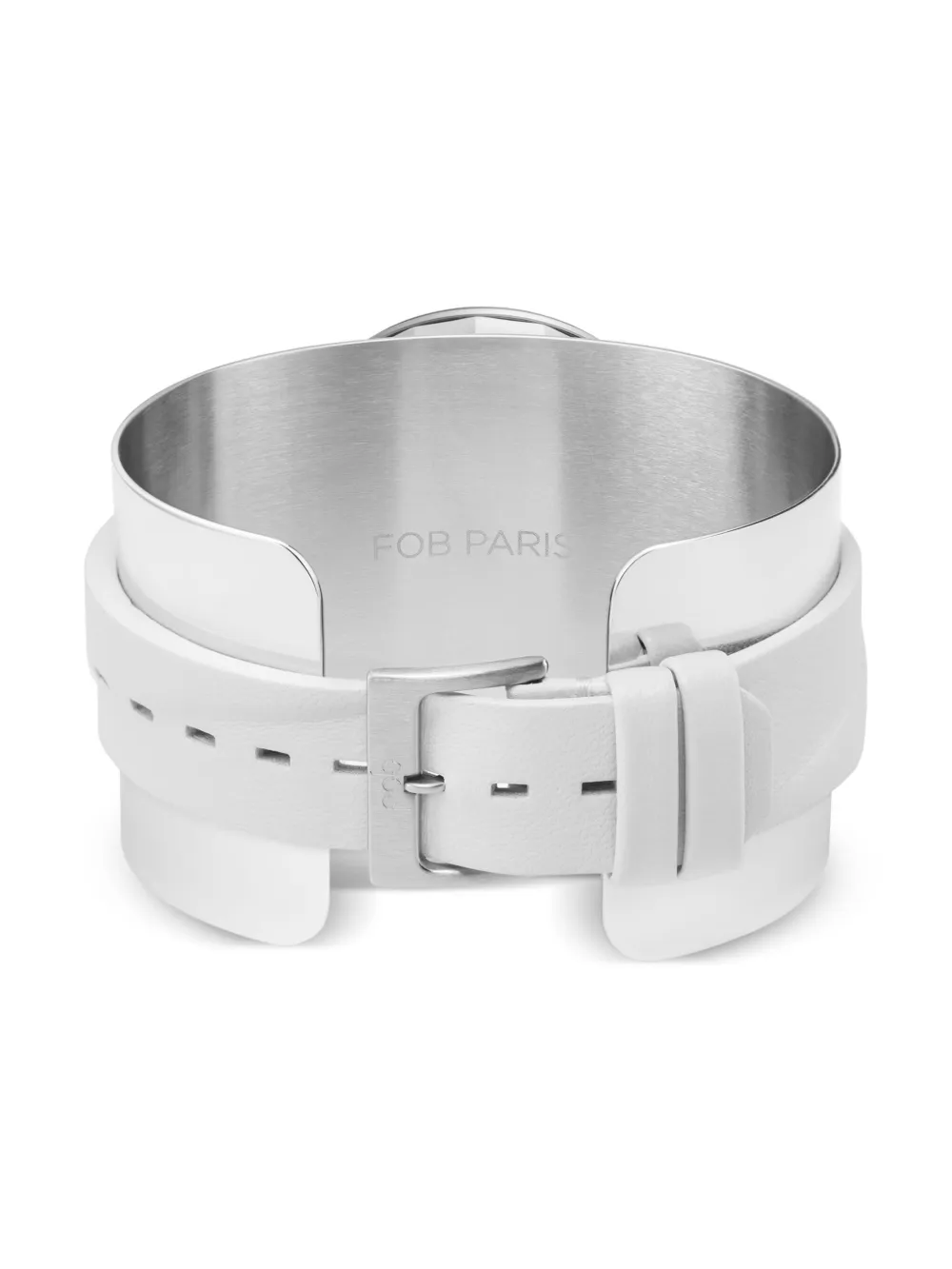 Shop Fob Paris R360 Glass Cuff 36mm In Silver