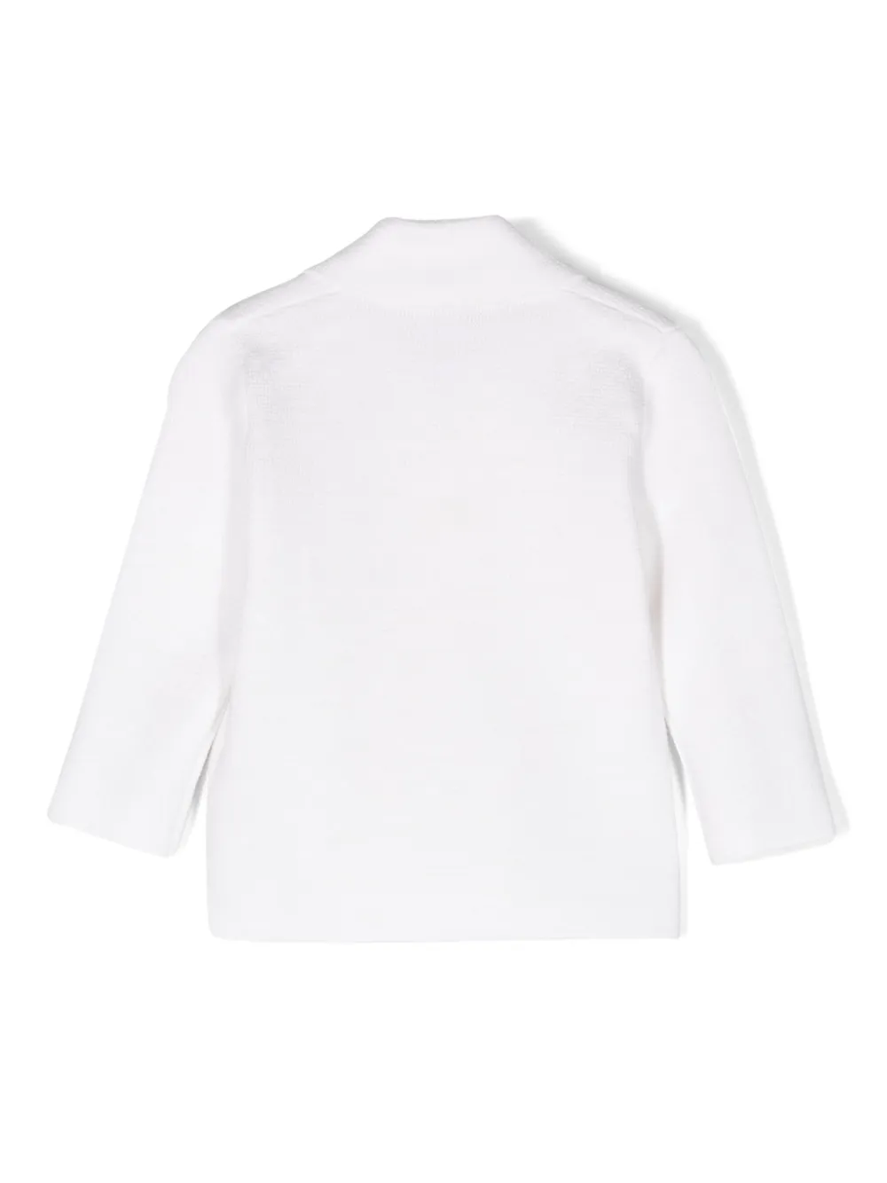 Shop Il Gufo Double-breasted Knitted Blazer In White