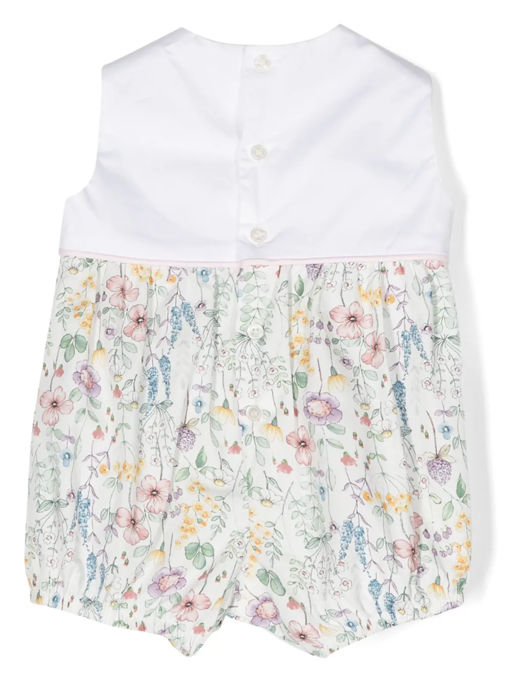 Il Gufo Romper met bloemenprint - Wit