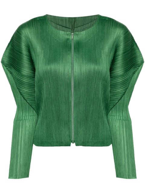 Pleats Please Issey Miyake February pinched-shoulder pleated jacket