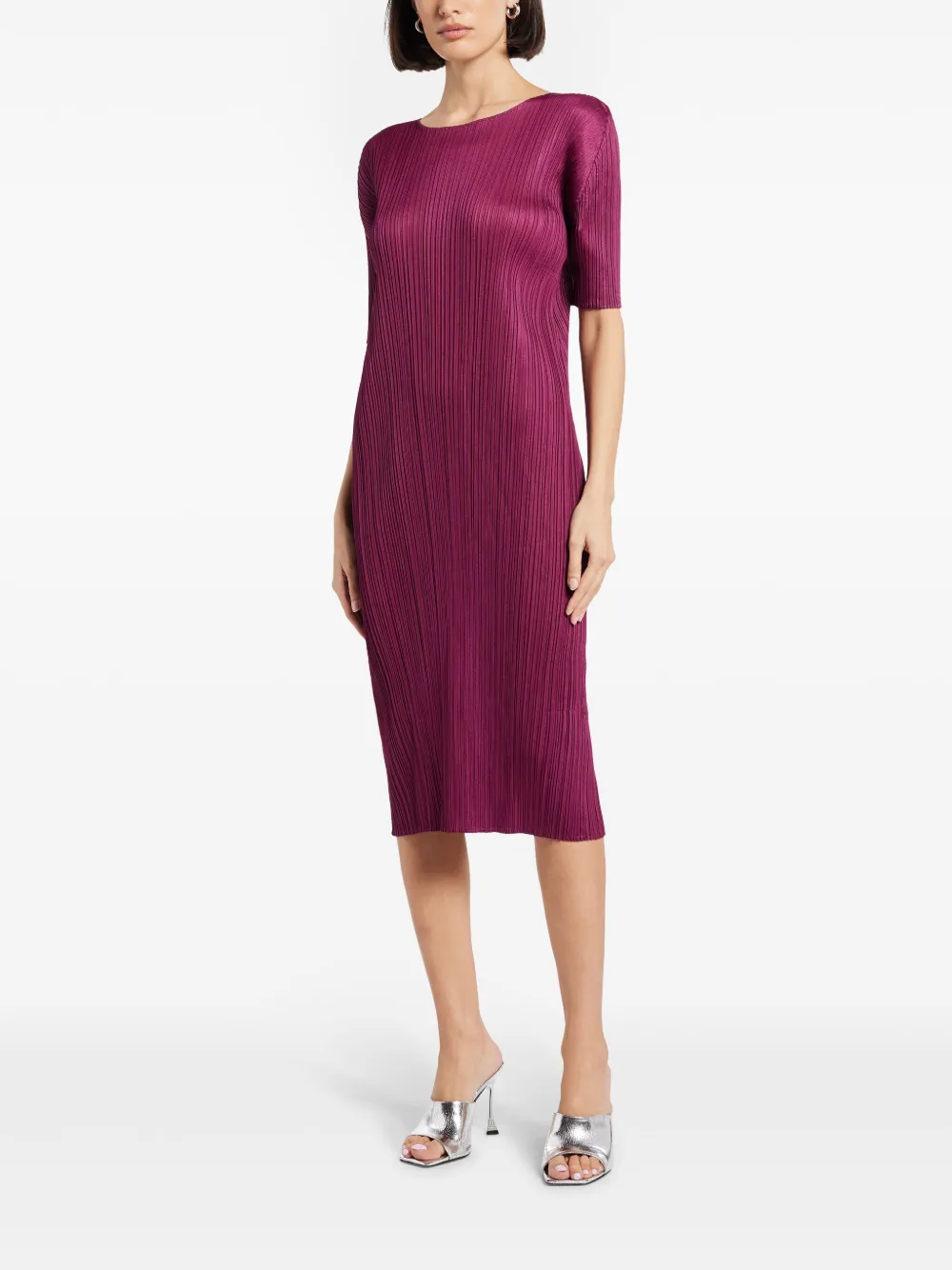 Pleats Please Issey Miyake pleated dress - Paars