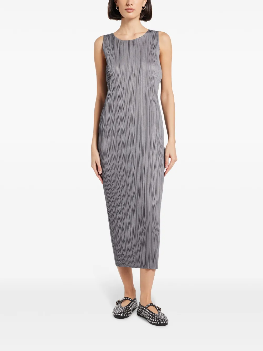 Pleats Please Issey Miyake Geplooide jurk - Grijs