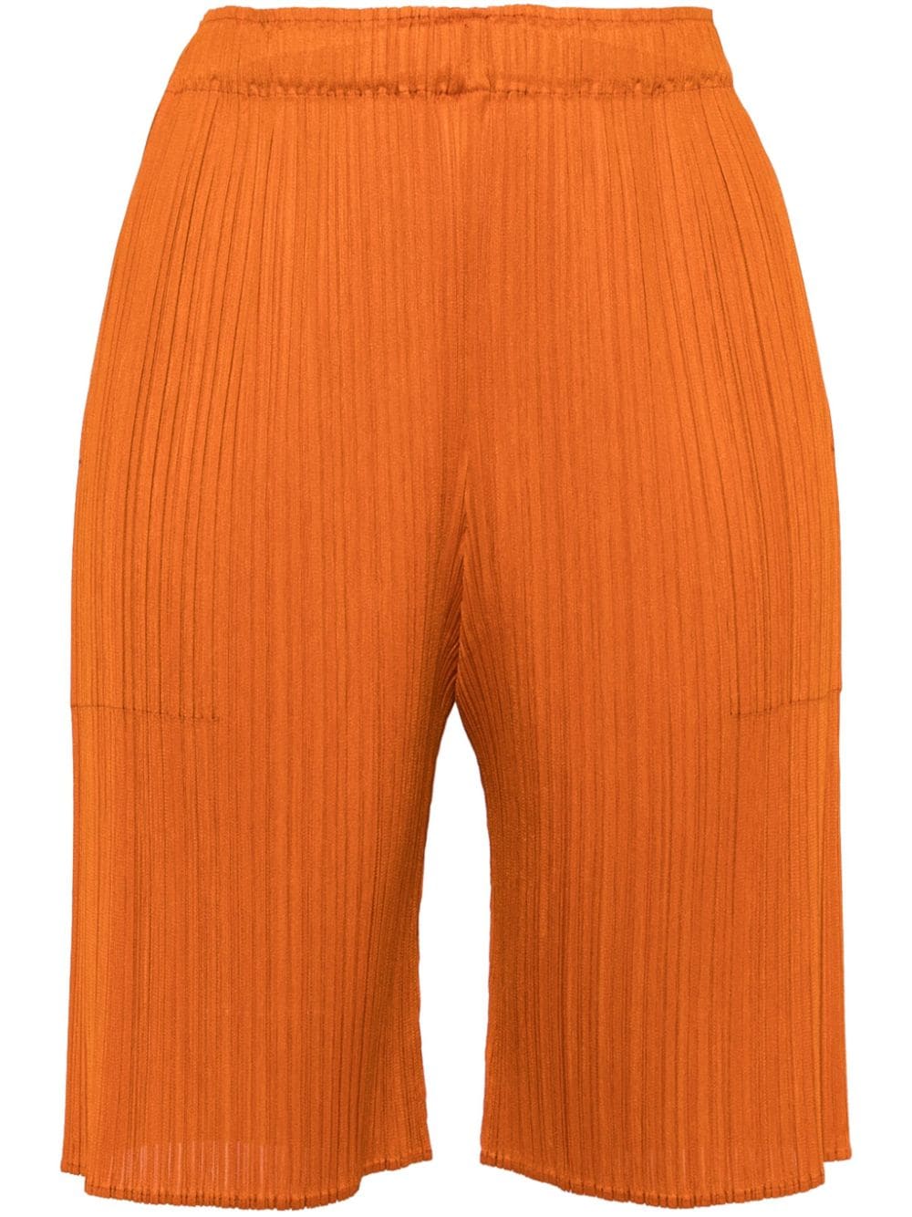 Issey Miyake Knee-length Pleated Shorts In Orange