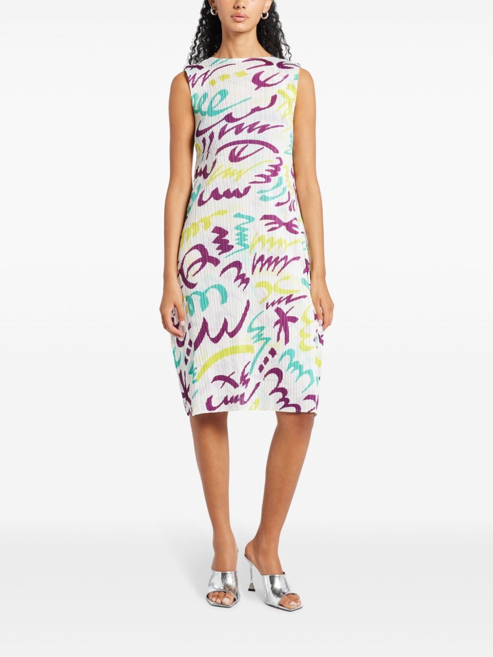 Pleats Please Issey Miyake Fizzy midi dress - Wit