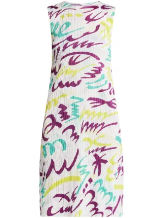 Pleats Please Issey Miyake Fizzy Midi Dress | White | FARFETCH