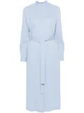 Harris Wharf London seersucker belted midi dress - Blue