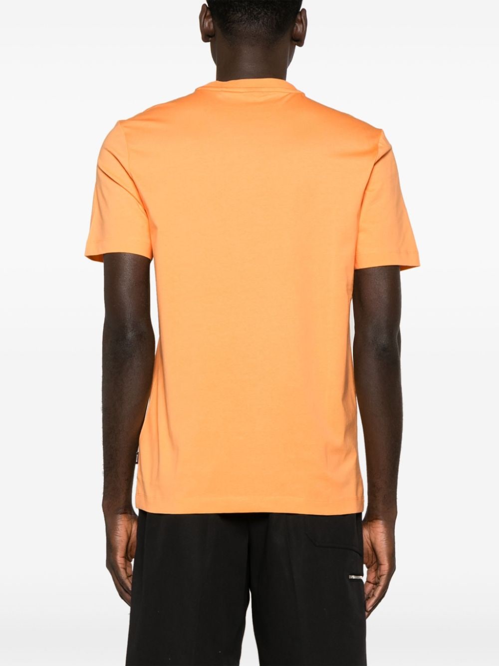 BOSS T-shirt met logo-applicatie Oranje