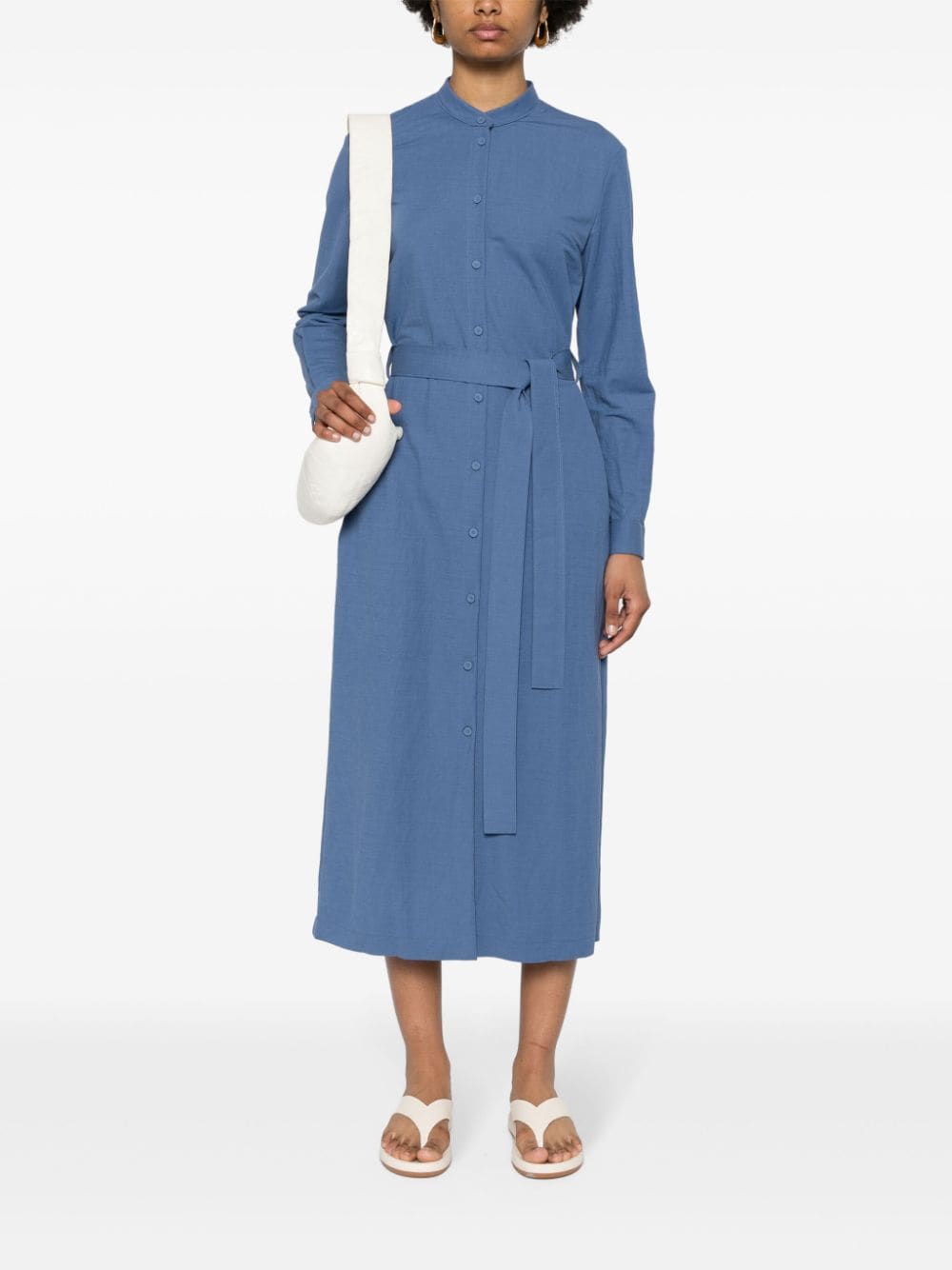 Harris Wharf London Midi-jurk met ceintuur Blauw