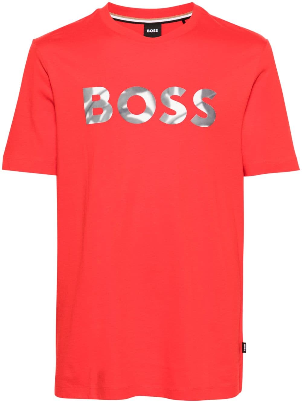 BOSS T-shirt met logo-applicatie Rood