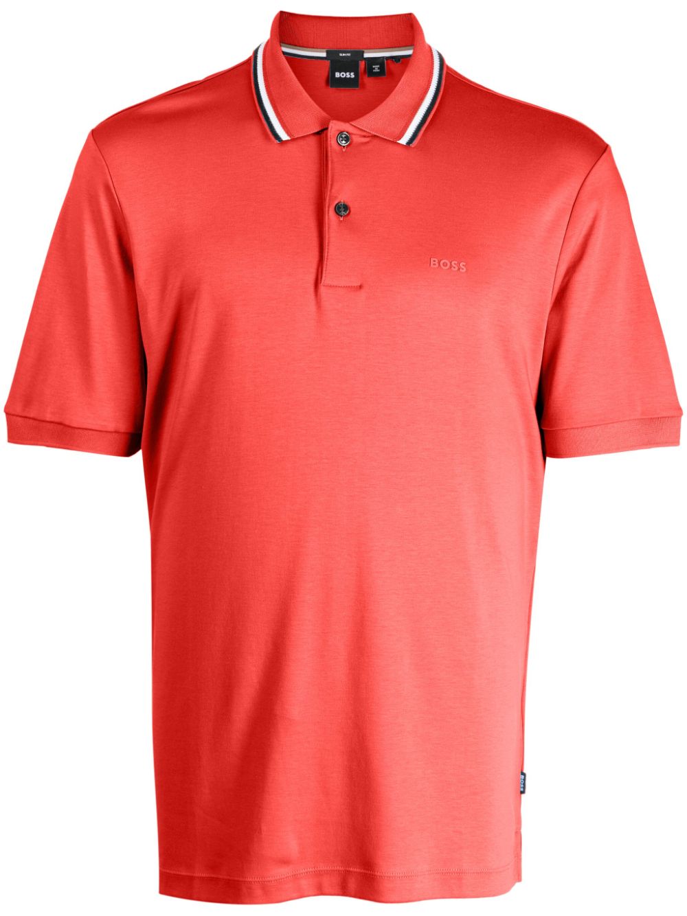 Hugo Boss Logo-appliqué Cotton Polo Shirt In Red