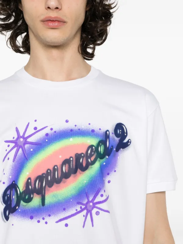【送料&関税込】Dsquared2 White T-shirt With Lettering Logo Mainimage.jpg