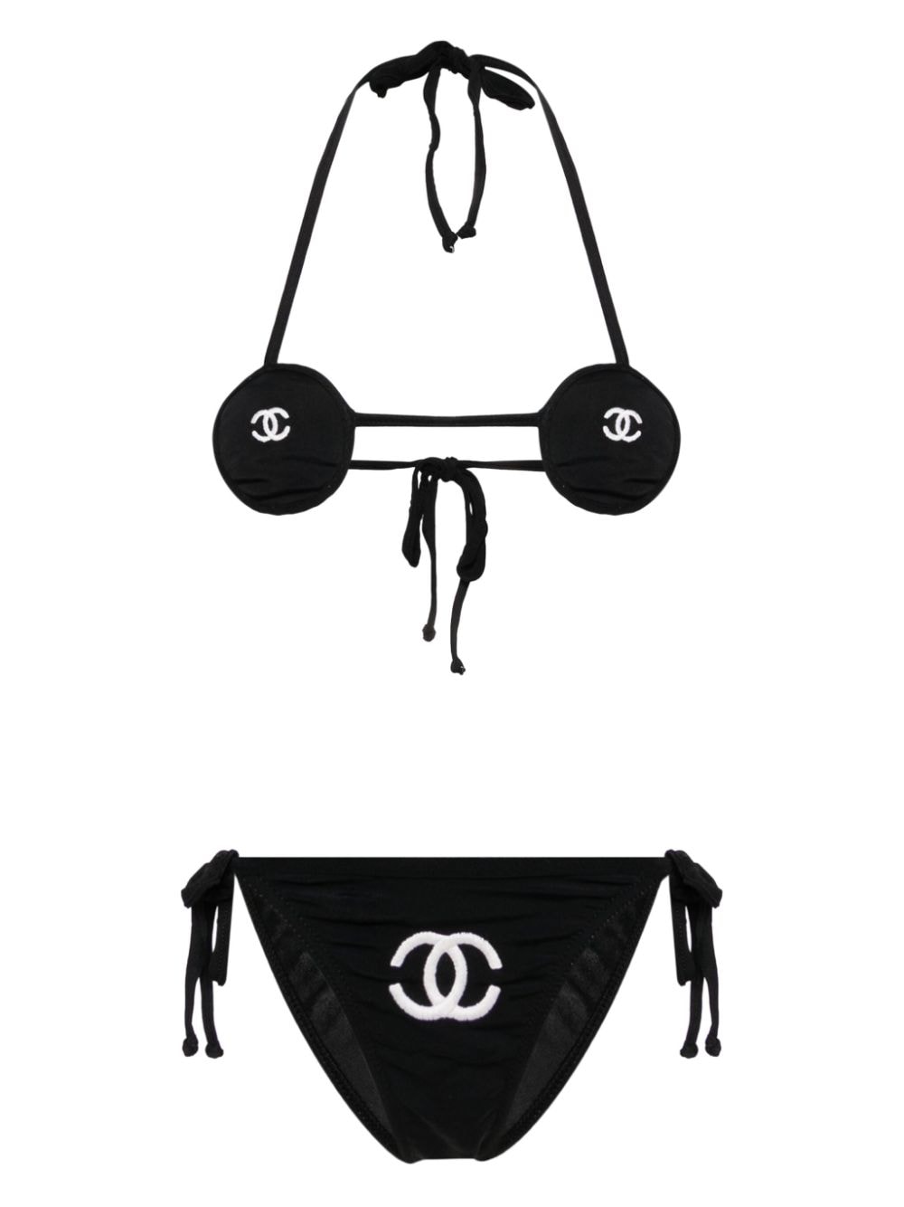 CHANEL Pre-Owned Costume intero Bikini anni '90-2000 - Nero