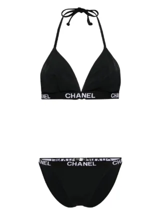 CHANEL水着未使用品 CHANEL Pre-Owned 1990-2000 Bikini Swimwear 水着 | ブラック
