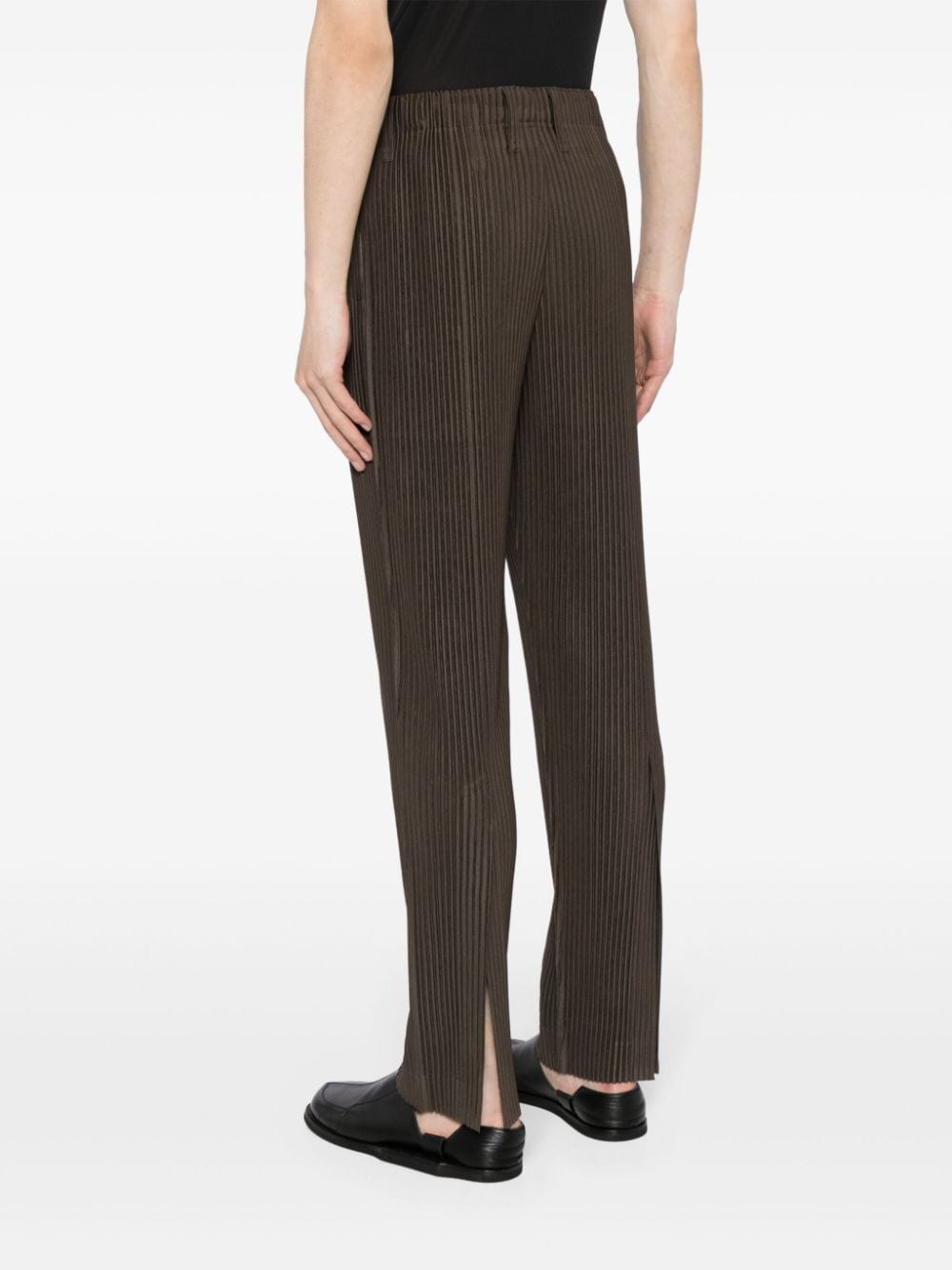 Shop Issey Miyake Tailored Pleats 1 Trousers In Brown