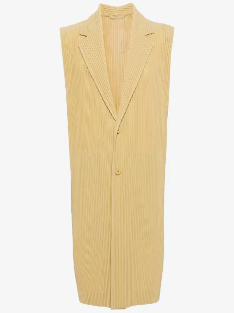 Homme Plissé Issey Miyake plisserad lång väst