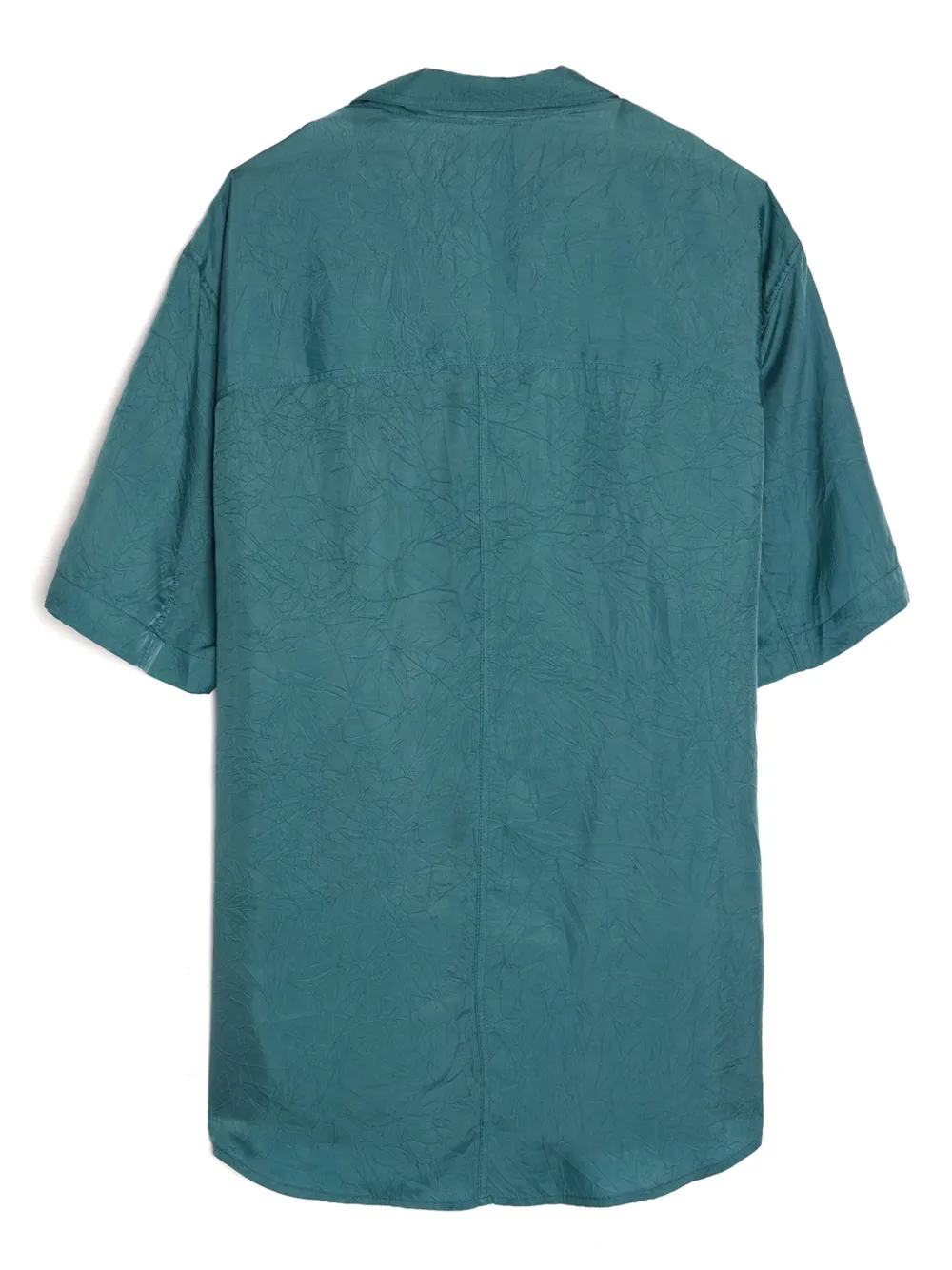 Shop Song For The Mute Crinkled Cotton Shirt In Blue