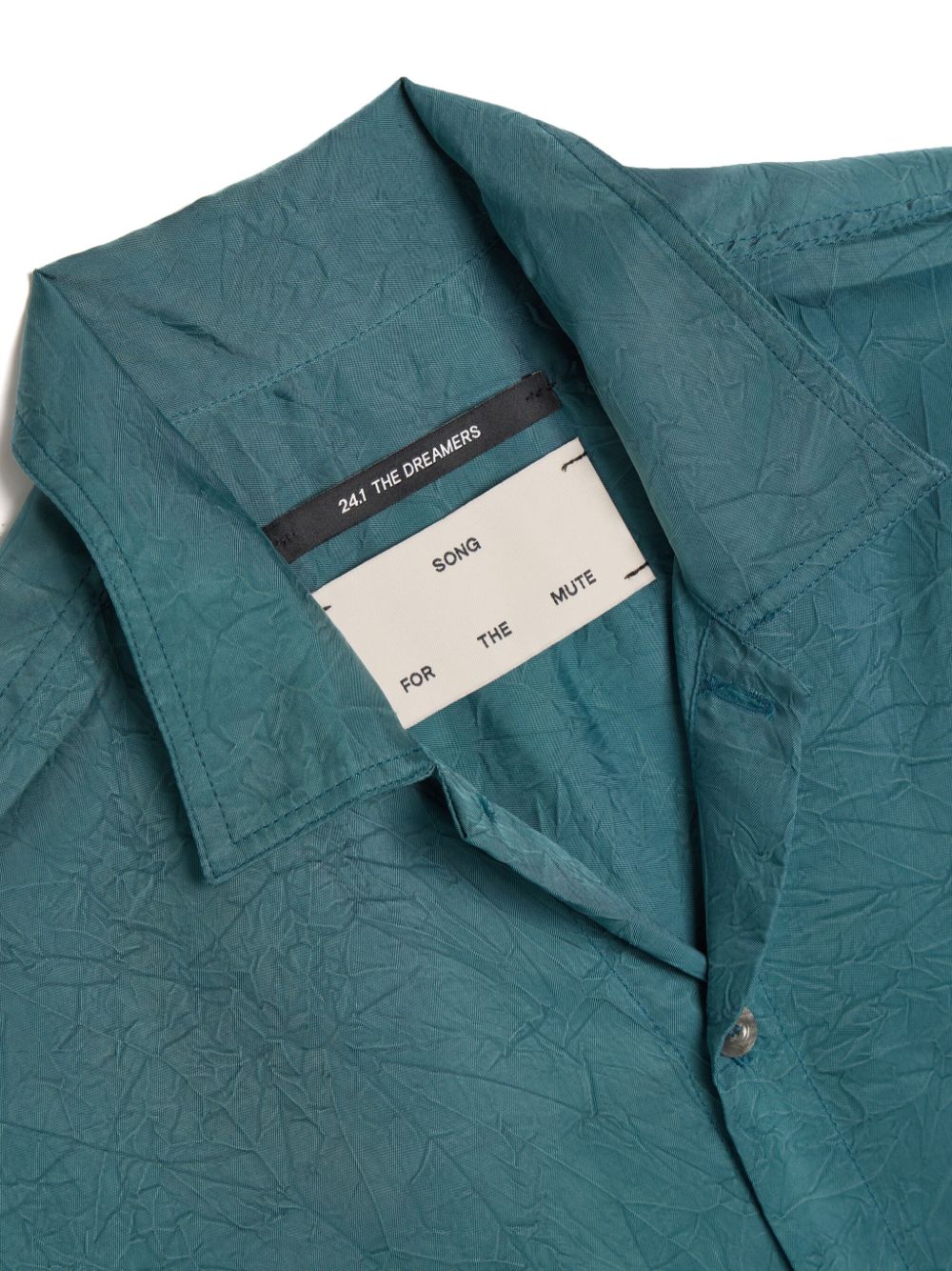 Shop Song For The Mute Crinkled Cotton Shirt In Blue