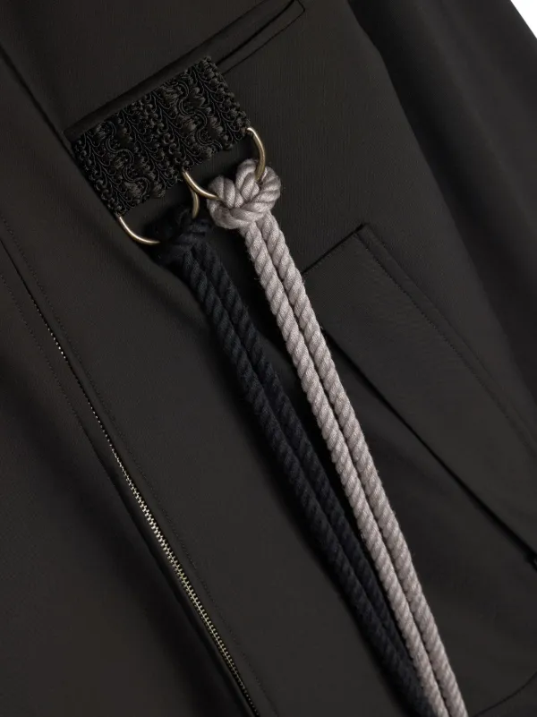 Song For The Mute rope-detail zip-up Shirt Jacket | Black Song For The Mute rope-detail zip-up Shirt Jacket | Black