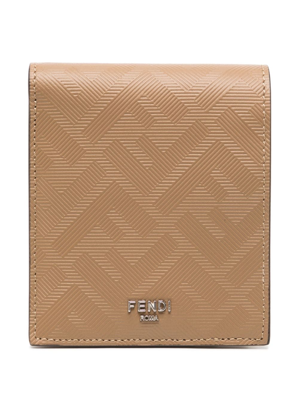 Fendi Shadow Leather Bi-fold Wallet In Brown