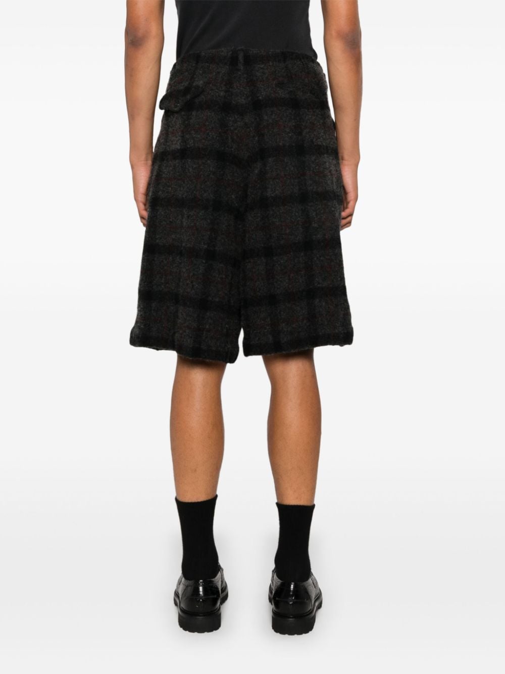 Shop Comme Des Garçons Homme Deux Plaid-pattern Shorts In Grey