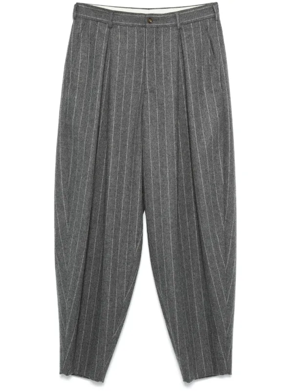 COMME des GARCONS Wool Striped Cover Wrap Pants Black S-M
