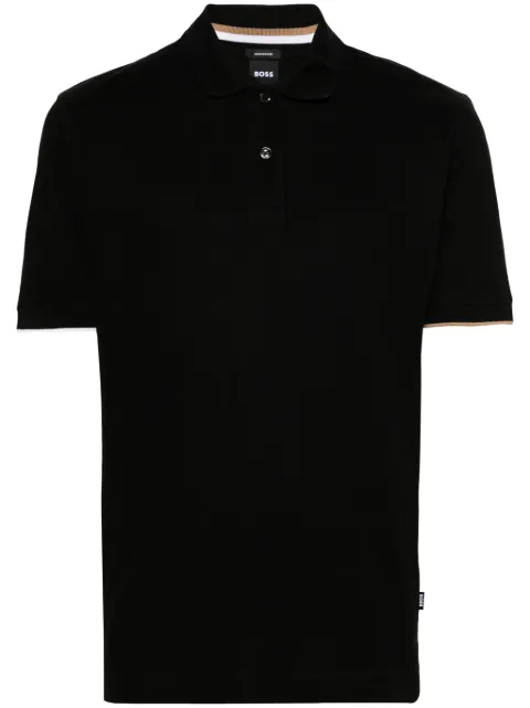 BOSS piqué-weave cotton polo shirt