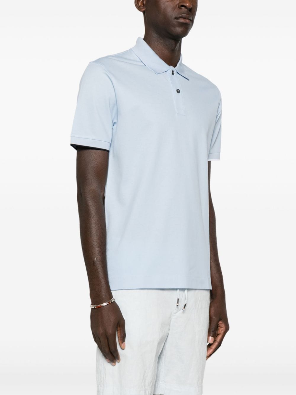 BOSS Piqué poloshirt Blauw