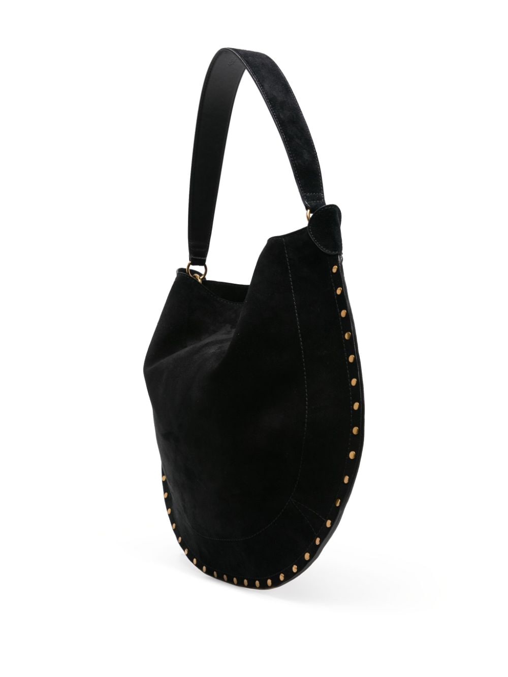 Shop Isabel Marant Oskan Suede Shoulder Bag In Black