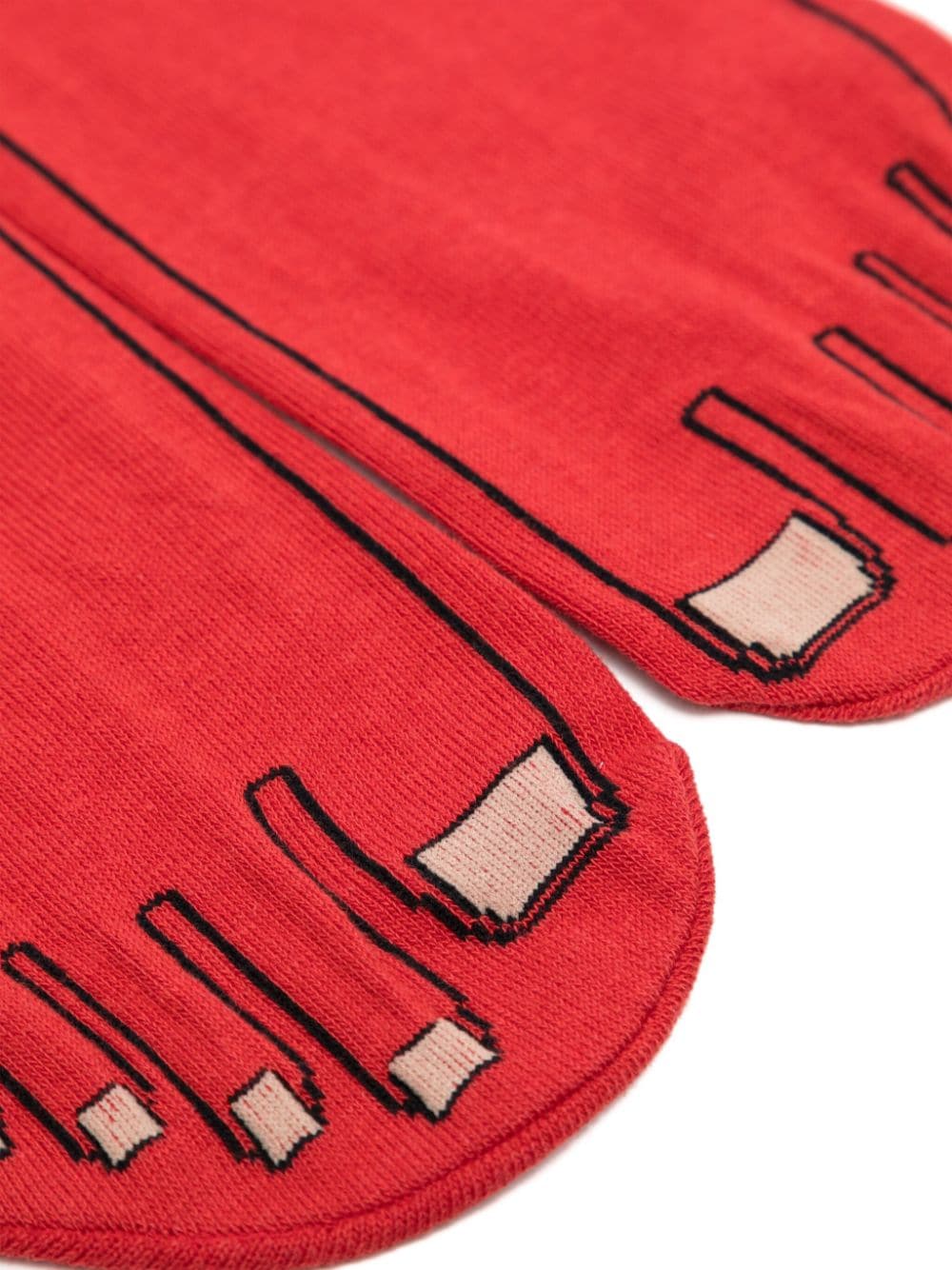 Shop Yohji Yamamoto Toe Nail Cotton-blend Socks In Red