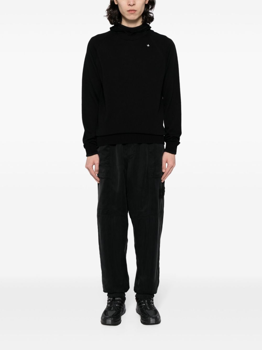 Shop Stone Island Cotton-blend Jumper In Black