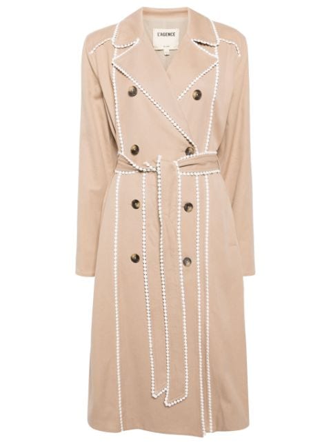 L'Agence double-breasted cotton trench coat