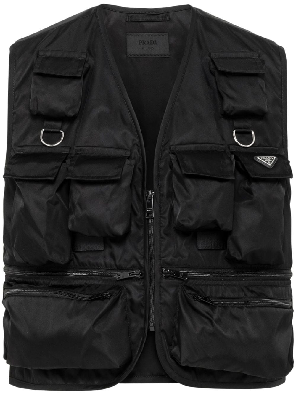 Shop Prada Re-nylon Utility Vest In Black