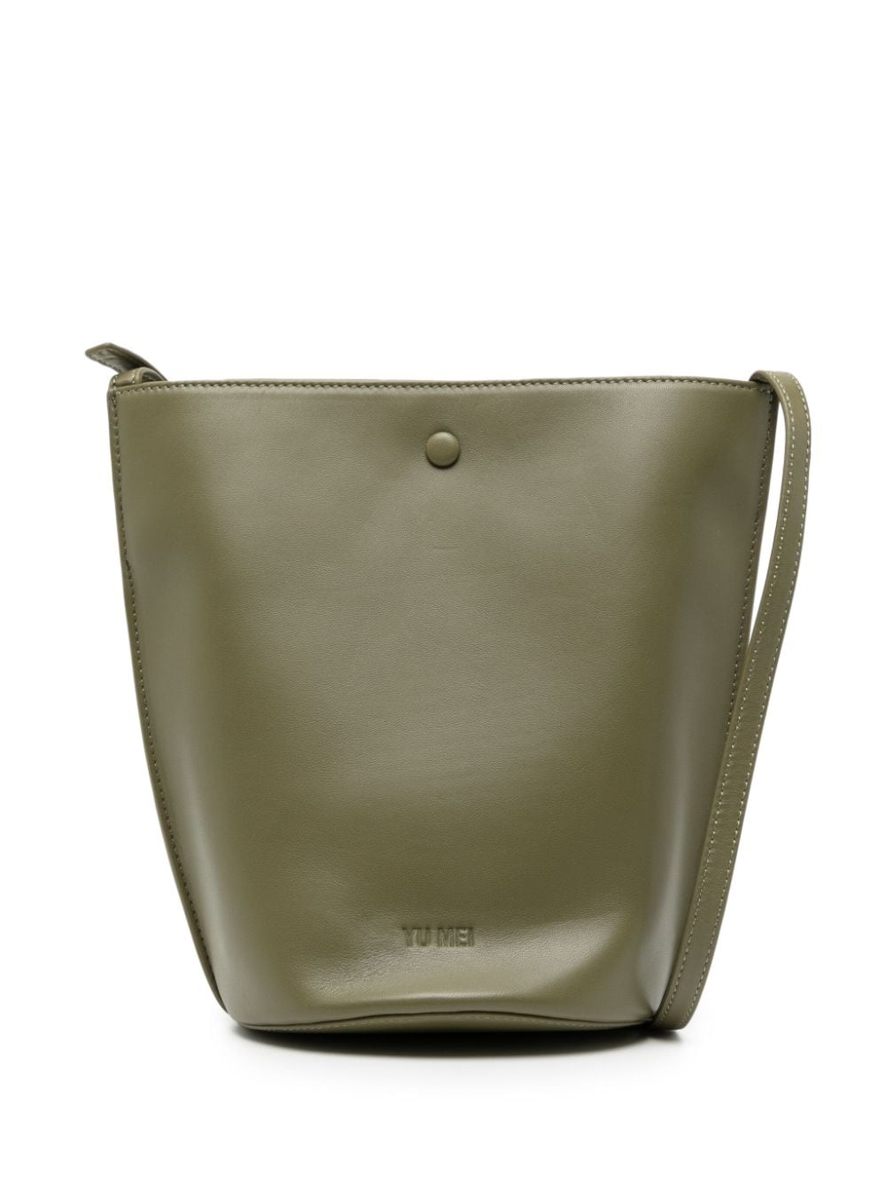 Yu Mei Phoebe Leather Bucket Bag In Green