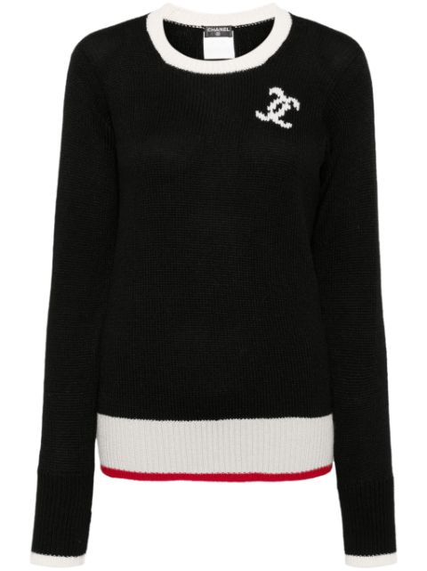 HOT SALE CHANEL 1990-2000s logo sweater Women