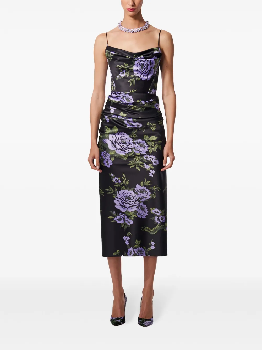 Carolina Herrera Jurk met bloemenprint - Zwart