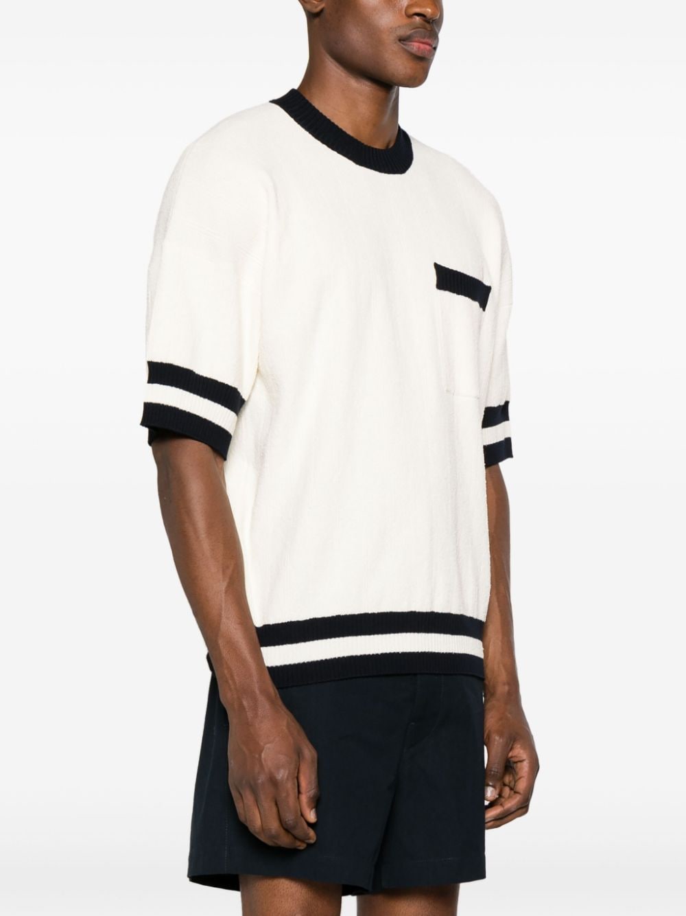 Shop Golden Goose Lou Striped-edge Towelling Jumper In White