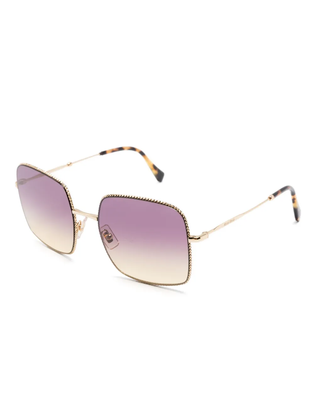 Miu Eyewear Zonnebril met vierkant montuur Goud