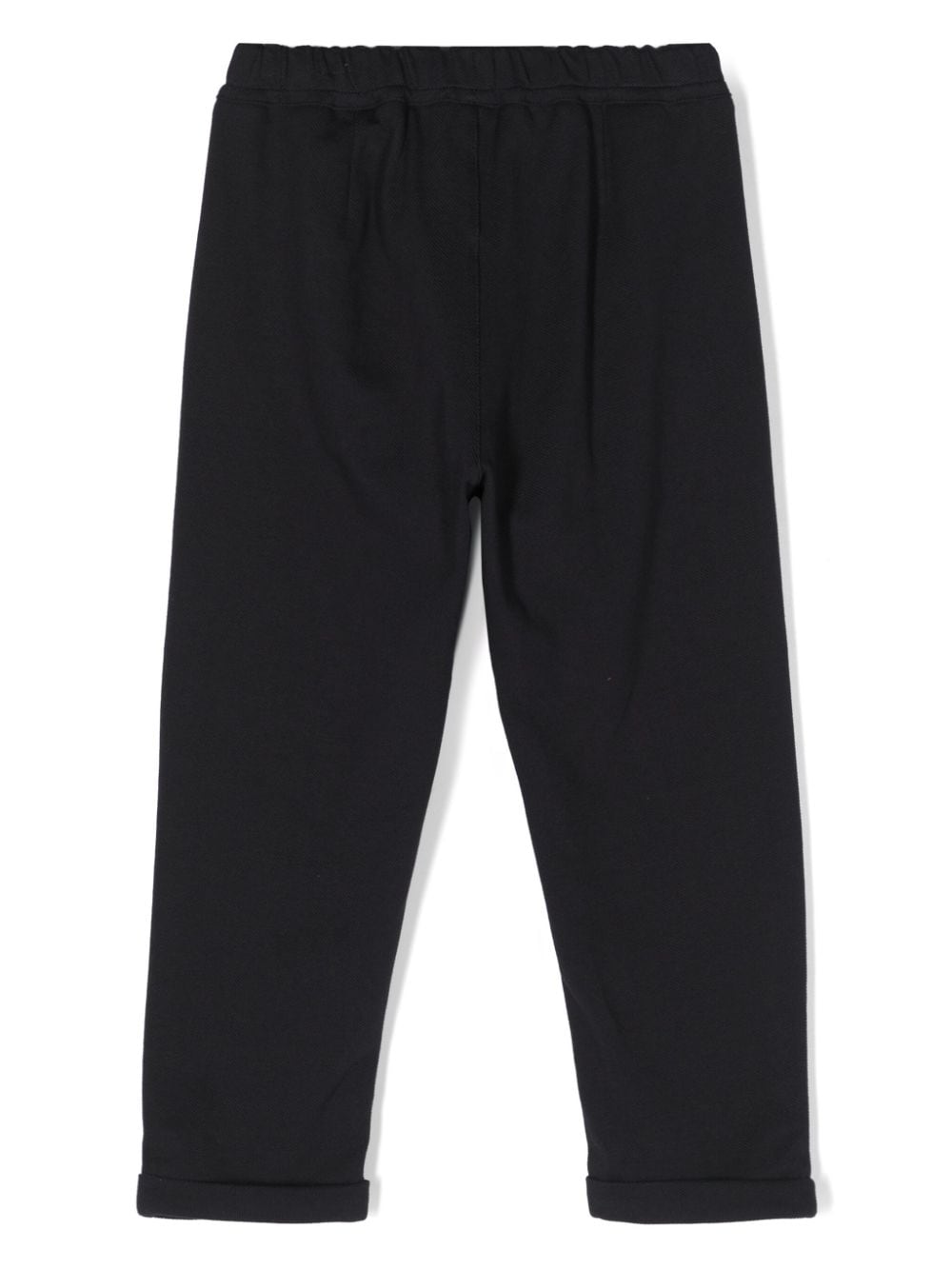 Shop Il Gufo Mid-rise Piqué Tapered Trousers In Blue